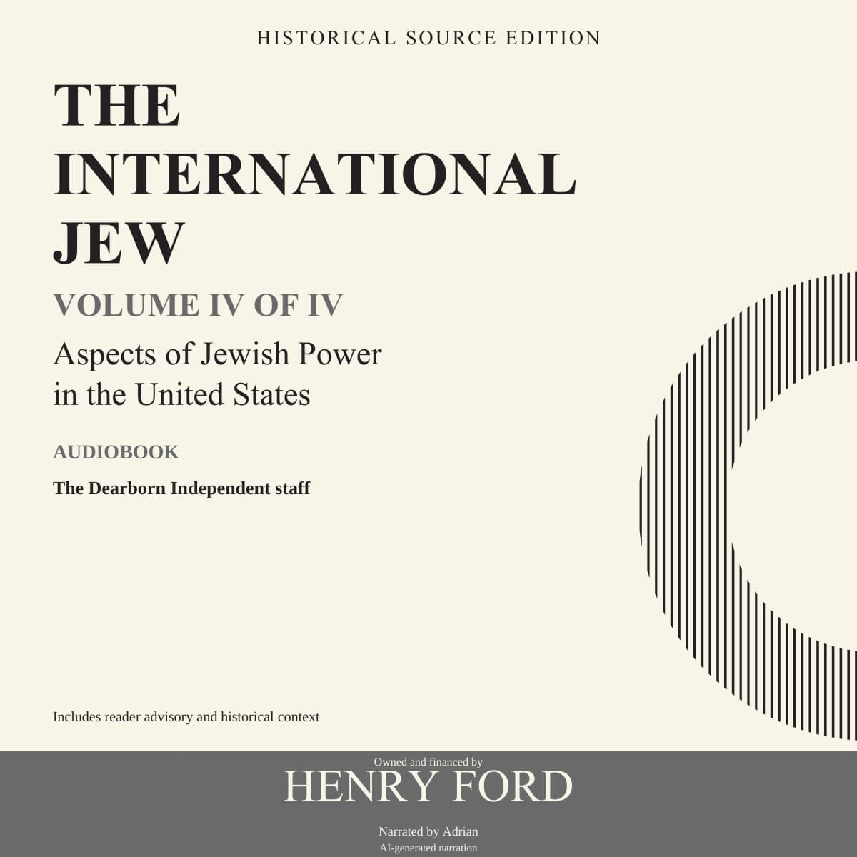 The International Jew — Volume IV: Aspects of Jewish Power in the United States — Audiobook