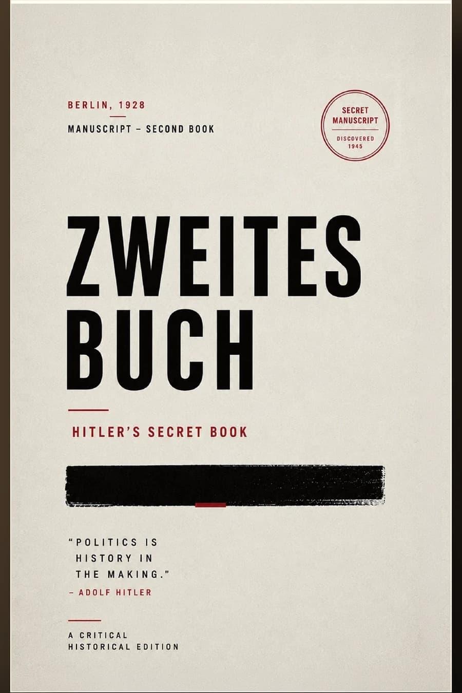 Zweites Buch paperback front cover shown flat on a warm dark background