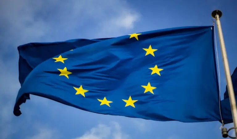 Blue and yellow star flag